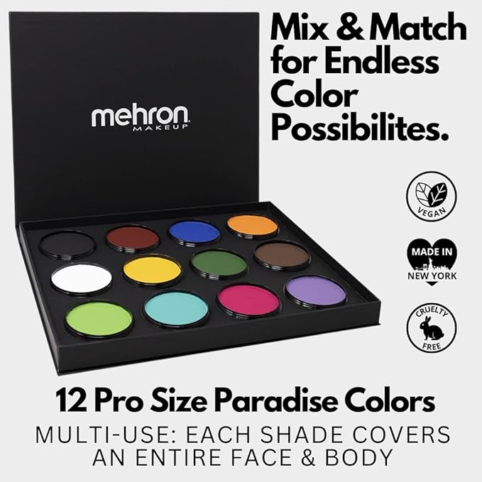 Mehron Makeup Paradise Makeup AQ ProPalette - 12 Colors-VivaGrace Women