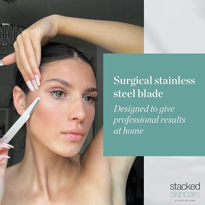 StackedSkincare Dermaplaning Replacement Blades - 3 Pack Face Razor Refills for Women, Peach Fuzz Remover and Exfoliating Tool, Fits StackedSkincare Dermaplane Tool-VivaGrace Women