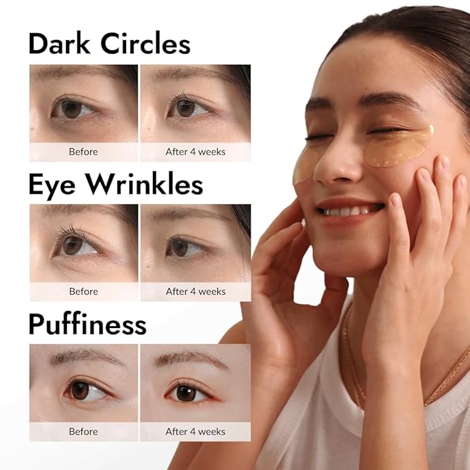 MIZON 24K Gold and Snail Mucin Hydrogel Under Eye Patches for Puffy Eyes Dark Circles Moisturizing Fine Lines Korean Skincare Pack of (Pack of 2, 120 Pairs)-VivaGrace Women