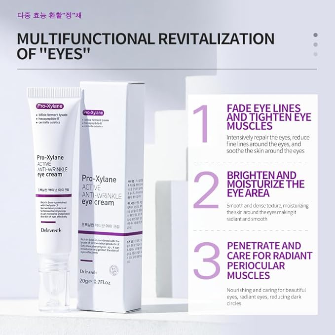 Korea Active Anti-Wrinkle Eye Cream 20g / Anti-Aging, Fade Fine Lines, Remove Dark Circles, Moisturizing and Repair Eye Skin, Prevent New Wrinkles, Rejuvenate and Tighten Delicate Eye Area-VivaGrace Women