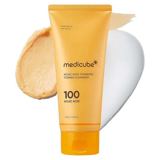 medicube Kojic Acid Turmeric Whip Cleanser | Daily Facial Cleanser for Brightening, Balancing Skin Tone & Texture | Fade Appearance of Uneven Patches & Ideal for Use After Spot Care | Korean Skincare-VivaGrace Women