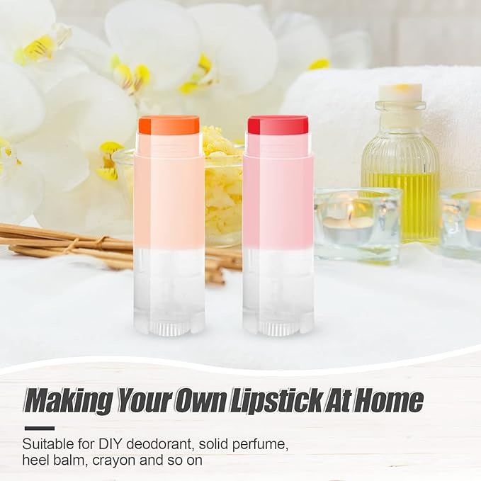 40 PCS 4.5g Oval Lip Balm Tubes Plastic Twist-up Filling Stick Refillable Lipstick Tube Containers for Chapstick Homemade Lip Balm DIY Deodorants Crayon (Clear)-VivaGrace Women