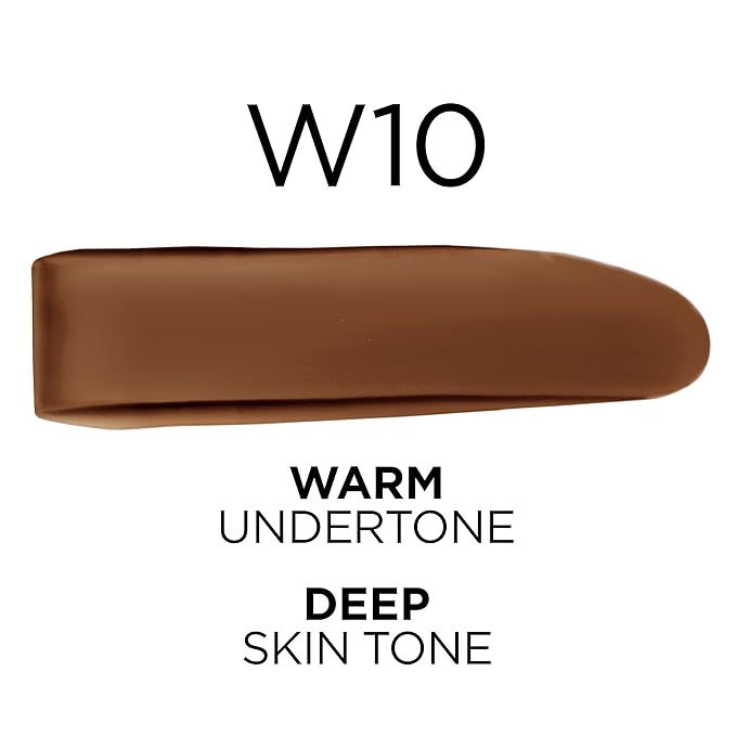 L’Oréal Paris True Match Super-Blendable Foundation, Medium Coverage Liquid Foundation Makeup with SPF 17, W10, Deep, 1 Fl Oz (Pack of 2)-VivaGrace Women
