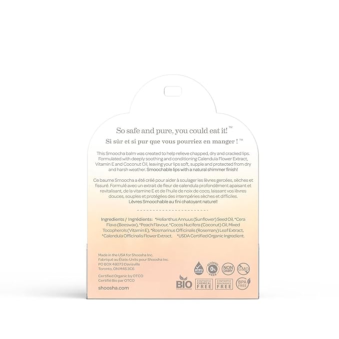 ORGANIC SMOOCHA ORGANIC LIP BALM Peach-VivaGrace Women