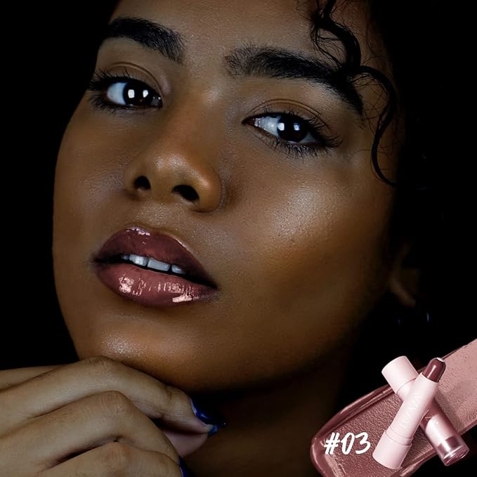 Tinted Lip Balm Chapstick with Color, Natural Semi - Gloss Finish, Hydrating/Coloring 2 in 1 Moisturizer Lip Stick for Girls & Women #03 Nude-Mauve-VivaGrace Women