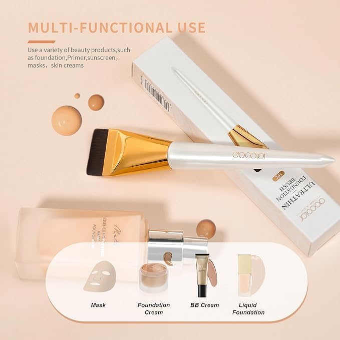 docolor Flat Foundation Brush for Liquid Makeup,Ultra Thin Liquid Foundation Brushes Premium Makeup Face Brush for Blending, Cream, Thin Foundation Brush Makeup Tool Face Foundation Flat Brush-VivaGrace Women