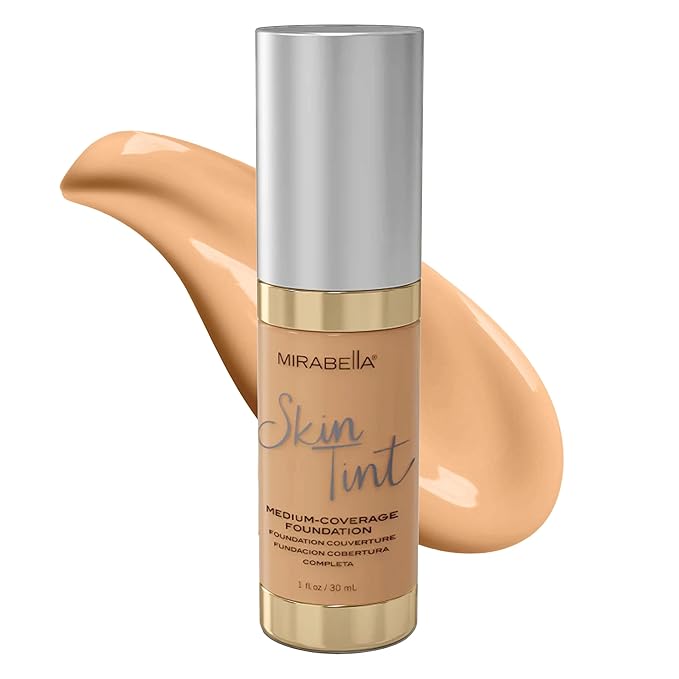 Mirabella Skin Tint Creme Liquid Foundation Makeup, Oil-Free Mineral Foundation for Medium Coverage - w/Hyaluronic Acid, Squalane, & Allantoin for All Skin Types - IIIN Neutral-VivaGrace Women