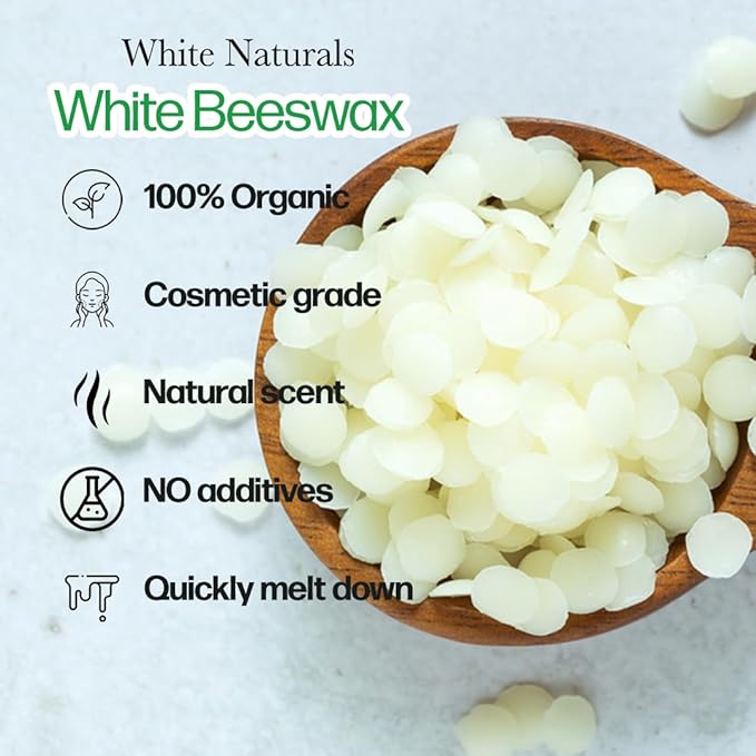White Beeswax Pellets 1 lb (16 oz), Pure, Natural, Cosmetic Grade, Bees Wax Pastilles, Triple Filtered, Great For DIY Lip Balms, Lotions, Candles-VivaGrace Women