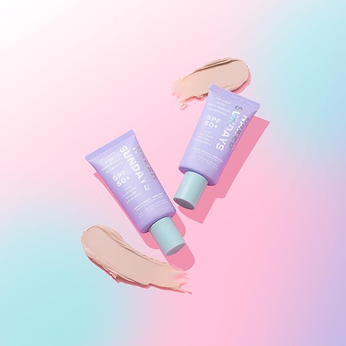 Naked Sundays SPF 50 Mineral Facial Sunscreen, Hydrating SPF with Zinc Oxide, Primer & Sheer Tint for Healthy Glow - 2 pack-VivaGrace Women