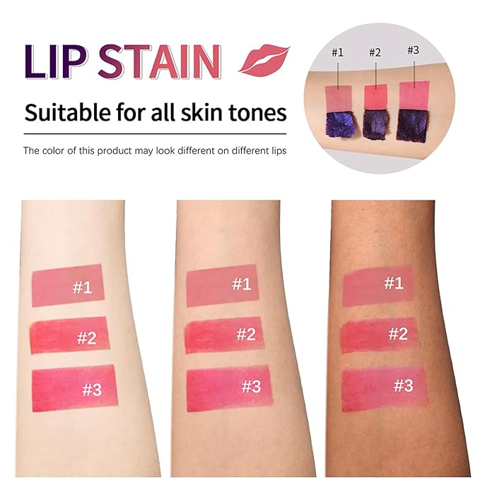 3Pcs Peel Off Lip Liner Lipstick Makeup, Pink Peel Off Lipgloss for Women Magic Lipstick 24 Hours Original Lip Liner Makeup Stain (#D, 1 Count (Pack of 3))-VivaGrace Women