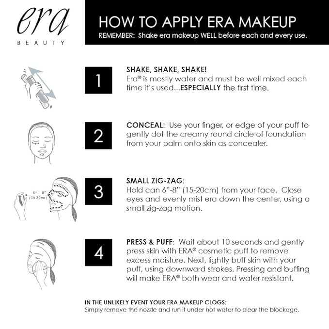 ERA Beauty spray makeup, BLUSH - Pink Topaz, 1.5 ounce, professional spray on cosmetics by Era Beauty-VivaGrace Women