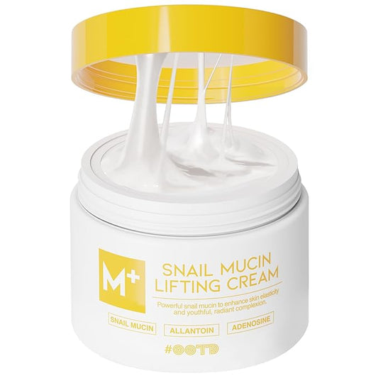 #OOTD Snail Mucin Moisturizer Cream For Face, Lifting & Deep Hydrating Ceam For Face And Neck, Anti Aging, Smoothing, Korean Skincare For Glass Skin (3.38 Fl Oz)-VivaGrace Women