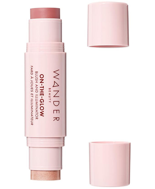 Wander Beauty On-the-Glow Blush and Illuminator - Bare/Nude Glow - 7-in-1 Hydrating Cream Blush & Highlighting Stick - Stick Blush for Cheeks, Lip, Face & Body - Highlighter Makeup & Blush - 0.4 oz-VivaGrace Women