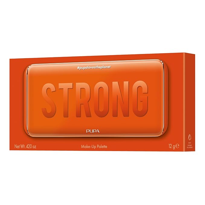 Pupa Milano Make-Up Palette M, 004 Orange, 0.42 oz - Eyeshadow Palette with Matte, Shimmer, Metallic Finishes - Highly Pigmented Eyeshadow, Blush Palette - 11 Blendable Eye Makeup Shades - Talc-Free-VivaGrace Women