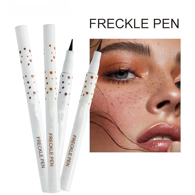 Freckle Pen 4 Colors Natural Freckle Pen Fake Freckle Pen Waterproof Long Lasting Soft Spots Natural Relaxing Sun Makeup (Light Brown)-VivaGrace Women