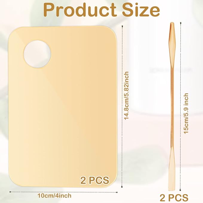 2Pcs Acrylic Makeup Mixing Palette with 2 Pcs Makeup Spatula, Foundation Mixing Tray Cosmetic Palette Mixer Makeup Palette for Foundation, Makeup Mixing Tray for Mixing Eye Shadow Lipsticks Nail Art-VivaGrace Women
