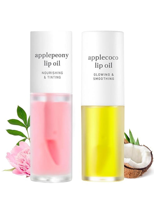 NOONI Korean Hydrating Lip Oil Applepeony + Applecoco Bundle-VivaGrace Women