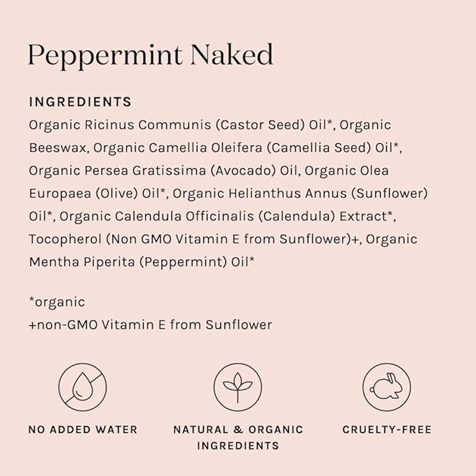 Kari Gran Lip Whip | Moisturizing Lip Balm with Organic Oils | Glossy Sheen + Peppermint | Rich Buttery Texture, Hydrates & Protects | Non-GMO, Organic Ingredients, Made in USA (Naked Peppermint)-VivaGrace Women