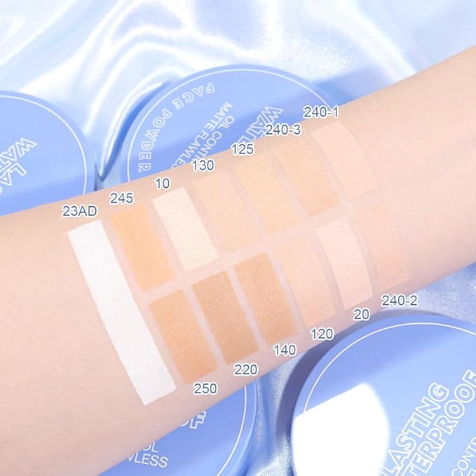 Oil Control Matte Perfection Face Pressed Powder, Matte Smooth Flawless Setting Powder Makeup, Polvo Compacto De Maquillaje, Waterproof Long Lasting, Cruelty Free, 0.35Oz (23AD White, 1)-VivaGrace Women