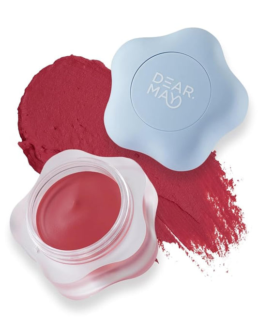 DEARMAY Pure Falling Mood Lip Pot No. 04 Pounding Heart 0.23 Oz. Vegan Lip Stain Lip & Cheek Multi-Use Tint With Hydrating Formula for Smooth Soft Blend Without Dryness or Fine Lines, Korean Makeup-VivaGrace Women