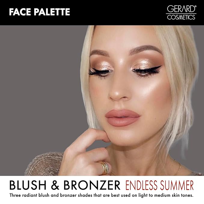 Blush and Bronzer Palette (Honeymoon) by Gerard Cosmetics | Vegan Powder Contour and Blush Makeup Palette | Professional Pigmented Formula | Cruelty Free and Made in the USA-VivaGrace Women