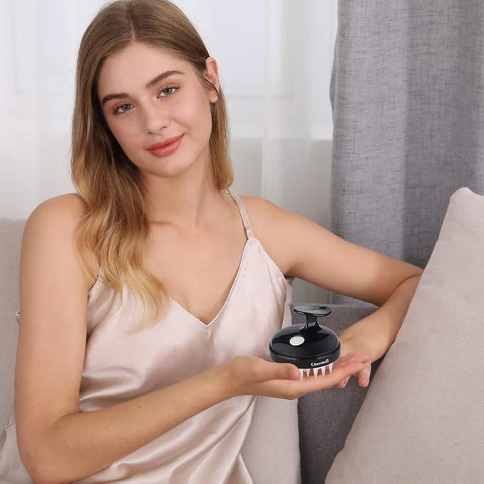 Electric Handheld Hair Massager, Cordless Hair Scalp Massager Portable Head Scratching Massager with 2 Modes Vibration Comb for Hair Growth, Deep Cleansing and Stress Relaxation-VivaGrace Women