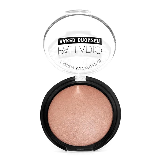 Palladio Baked Bronzer, Highly Pigmented and Easy to Blend, Shimmery Bronzed Glow, Use Dry or Wet, Lasts all day long, Provides Rich Tanning Color Finish, Powder Compact, Atlantic Tan-VivaGrace Women