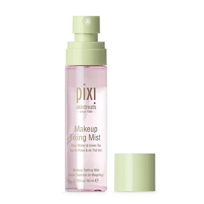 Pixi Beauty Makeup Fixing Mist 80ml, All Over Setting Spray For Longer Wearing Makeup, Rose Water and Green Tea Infused, 2.7 Fl Oz-VivaGrace Women