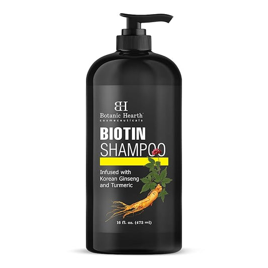 Botanic Hearth Biotin Shampoo | Infused With Korean Ginseng & Turmeric For Stronger, Thicker | Looking Hair | Sulfate & Paraben Free | 16 Fl. Oz-VivaGrace Women
