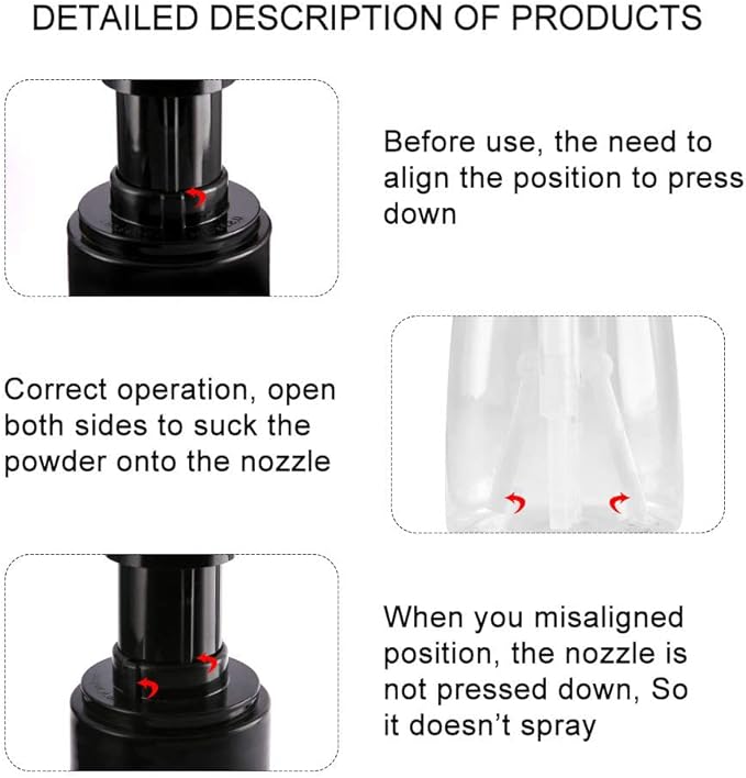 Barber Powder Bottle Spray - for Applying Talc and Powder - Empty Powder Travel Cosmetics Blower, Refillable Hair Fiber Applicator for Hair Salon, Home, Beauty-VivaGrace Women