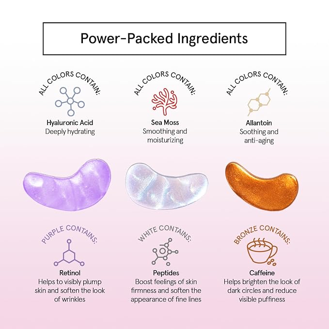 grace & stella Under Eye Patches (12 pairs) Eye Masks for Dark Circles and Puffiness - Birthday Gifts for Women, Bachelorette Party Favors, Bridesmaid Proposal Gifts, Self Care, Spa, Relaxation, Vegan-VivaGrace Women