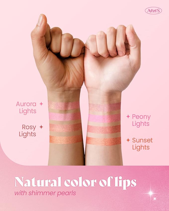 AMTS Tinted Moisture Color Lip Balm - Aurora Lights | Hydrating Glitter Lipstick | Pearl Shimmering Daily Lip Makeup for dry, cracked, chapped lips | korean beauty Moisture Lip Tint-VivaGrace Women