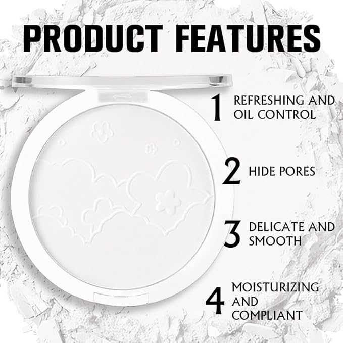 Face Oil Control Pressed Setting Powder-Clarifying Finishing Powder,Waterproof Long Lasting Translucent Powder Setting Powder Makeup,Blurs Fine Lines&Imperfections,Suitable for All-Day Use-VivaGrace Women