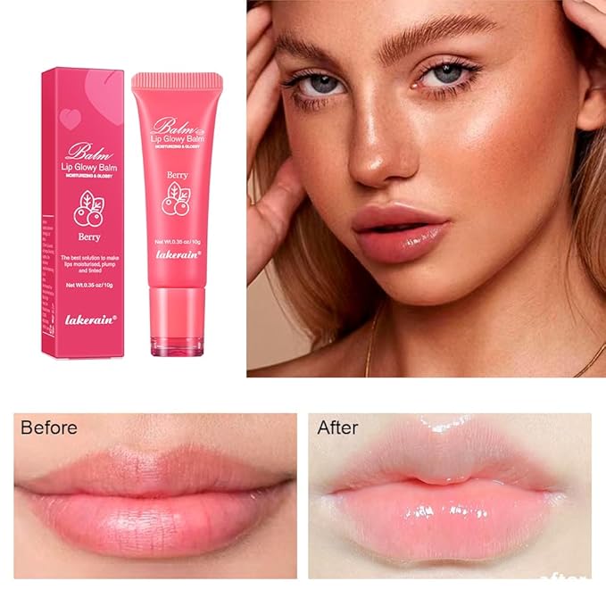Hydrating Lip Butter Balm for a Glossy Finish and Lip Glow - Lip Glowy Balm with Summer-worthy Fragrance | Vegan Lip Care (#2-Berry)-VivaGrace Women