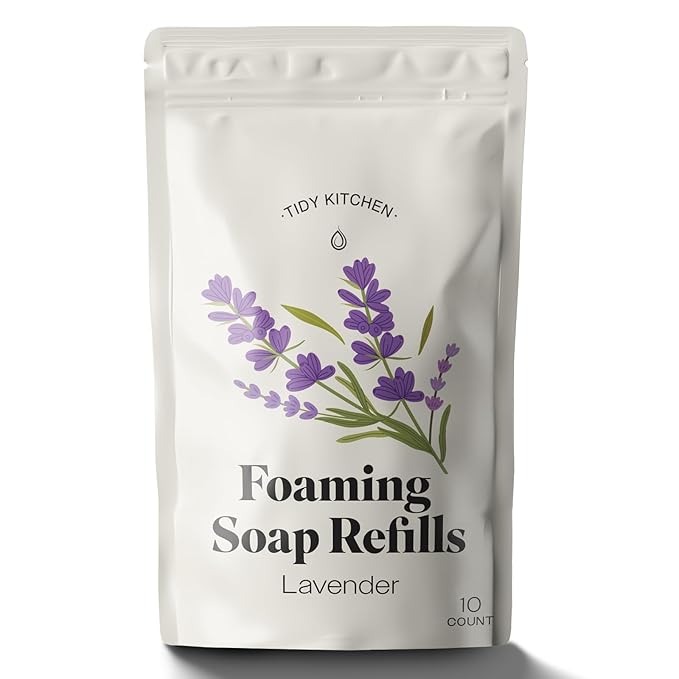 Foaming Hand Soap Refills – Rich, Moisturizing Lather in Lavender Scent, Works with Dispensers, 10 count