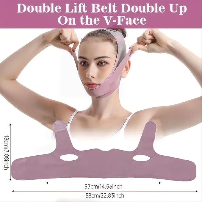 Face Slimming Mask, Breathable Mesh Design,V Line Face Lifting Strap and V Line Face Shaping Belt - Chin and Cheek Lifting Bandage for V Face Lift - Sleeping Mask Strap for Women - pink-VivaGrace Women
