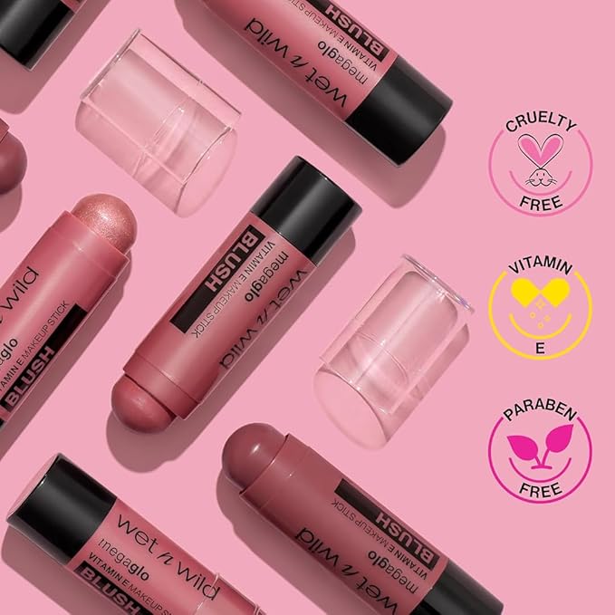wet n wild Mega Glo Makeup Stick, Buildable Color, Versatile Use, Cruelty-Free & Vegan - Current Jam