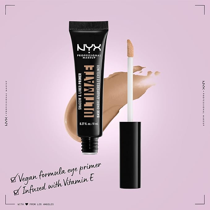 NYX PROFESSIONAL MAKEUP Ultimate Shadow & Liner Primer, Medium Deep + Epic Ink Liner, Black (2-Pack Bundle)
