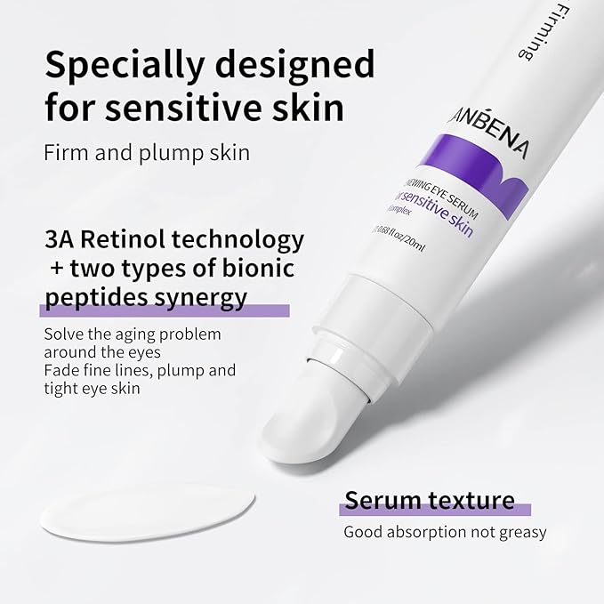 LANBENA Under Eye Cream, Retinol Eye Cream for Dark Circles and Puffiness, Daily Anti-Aging Under Eye Cream with Retinol & Hyaluronic Acid to Fight Fine Lines and Firm Skin (0.68 FL OZ)-VivaGrace Women