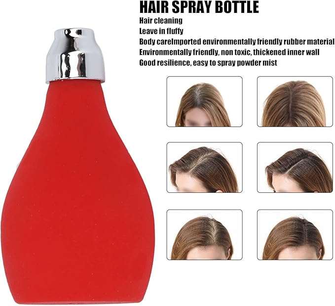 ZJchao Empty Spray Powder Bottle Hairdressing Spray Talcum Powder Prickly Heat Powder Silicone Squeeze Powder Bottle Red-VivaGrace Women