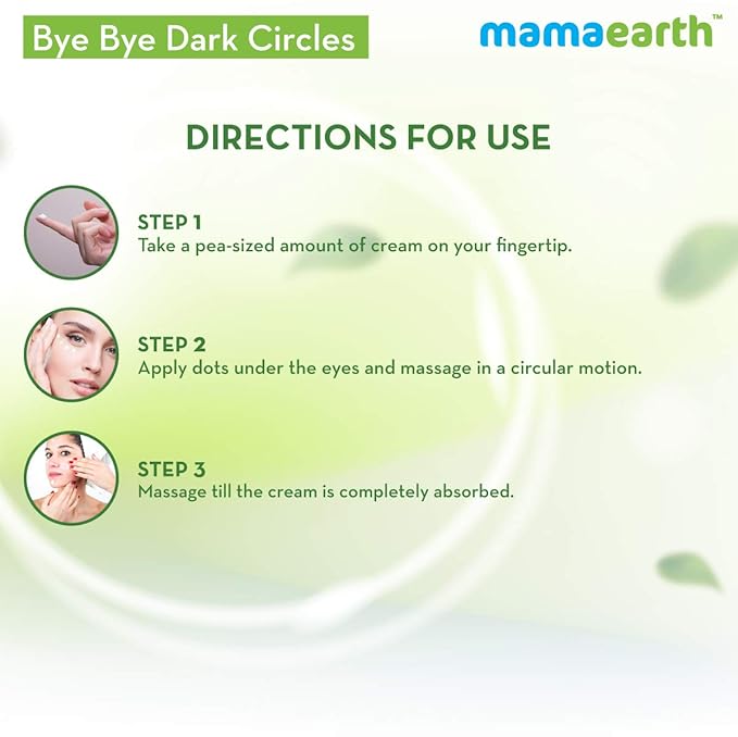 Mamaearth Bye Bye Dark Circles Eye Cream | with Cucumber & Peptide | Reduces Puffiness, Bags & Wrinkles | Nourishes Under Eye Skin | Suits All Skin Types | 0.70 Oz (20g)-VivaGrace Women