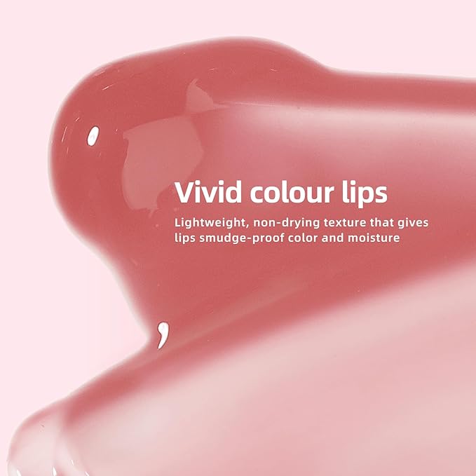 KIMUSE Water Gel Lip Tint 6 Colors Set, Highly Pigmented Long Lasting Moisturizing Glossy Lip Stains, Hydrate Lightweight Lip Gloss Makeup-VivaGrace Women