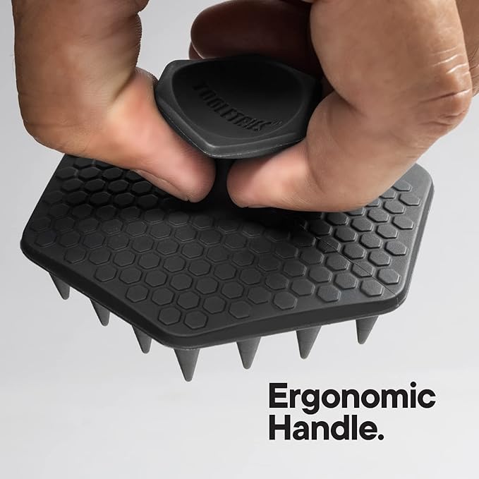 TOOLETRIES Beard Scrubber - Silicone Beard Brush & Exfoliator for Men, Deep Cleans & Unclogs Pores, Ergonomic Handle Design, Removes Beardruff - Charcoal-VivaGrace Women