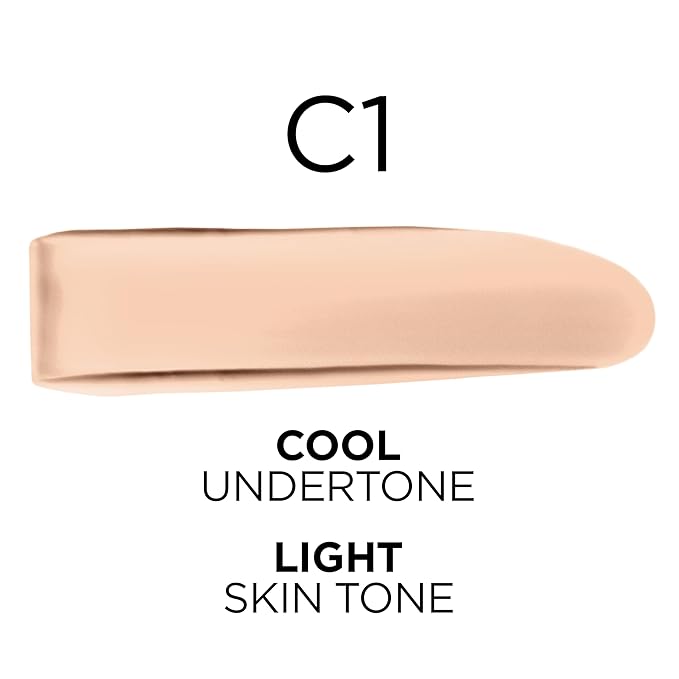 L'Oreal Paris True Match Super-Blendable Foundation, Medium Coverage Liquid Foundation Makeup, C1, Light, 1 Fl Oz-VivaGrace Women