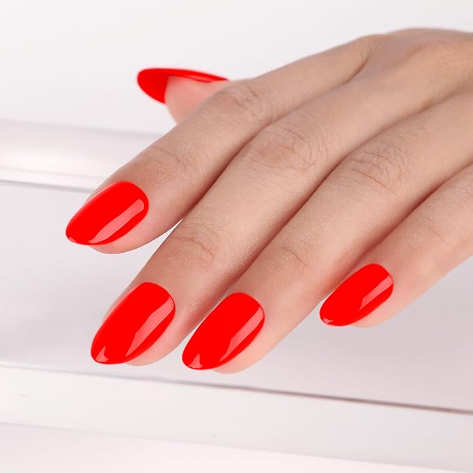 Imtiti Gel Nail Polish, 1 Pcs 15ml Neon Red Color Gel Polish Soak Off Nail Art Manicure Salon DIY Nail Lamp Gel Nail Design Decoration at Home Gift for Women, 0.5 Fluid Ounces