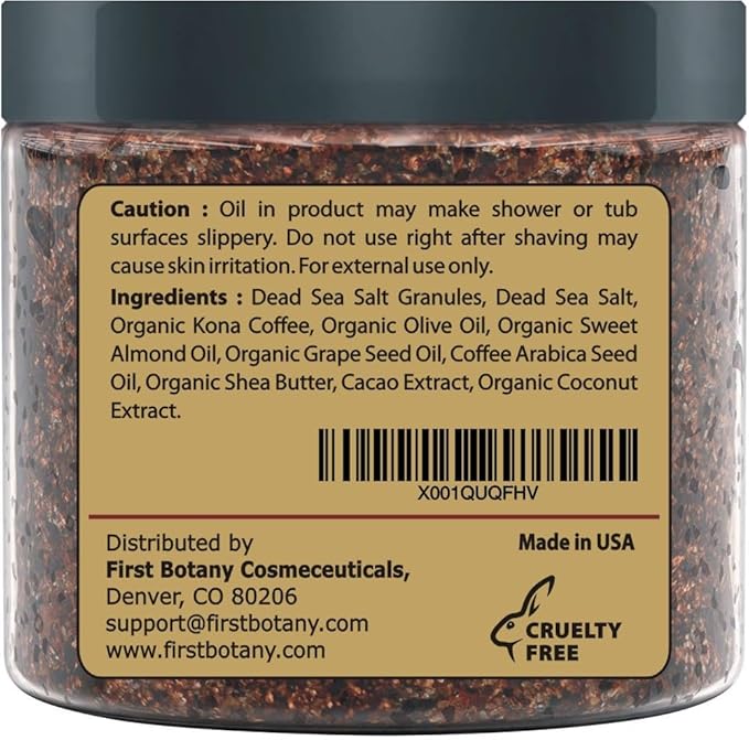 First Botany Cosmeceuticals, 100% Natural Arabica Coffee Scrub with Organic Coffee Coconut & Shea Butter, 20 oz-VivaGrace Women
