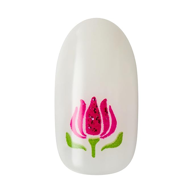 WICKED X imPRESS Design Press On Nails , The EASIEST NO GLUE Mani, Super Hold Adhesive, ‘Beautifical’, White, Medium Oval, Includes 30 Fake Nails, 1 Prep Pad, 1 Manicure Stick, 1 Mini File