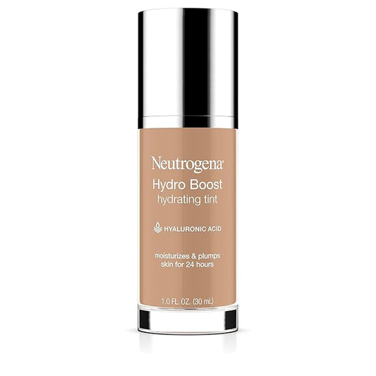 Neutrogena Hydro Boost Hydrating Tint Foundation Makeup for Dry Skin, with Hyaluronic Acid, Lightweight Oil-Free Water Gel, Non-Comedogenic, 40 Nude Color, 1.0 fl. oz-VivaGrace Women