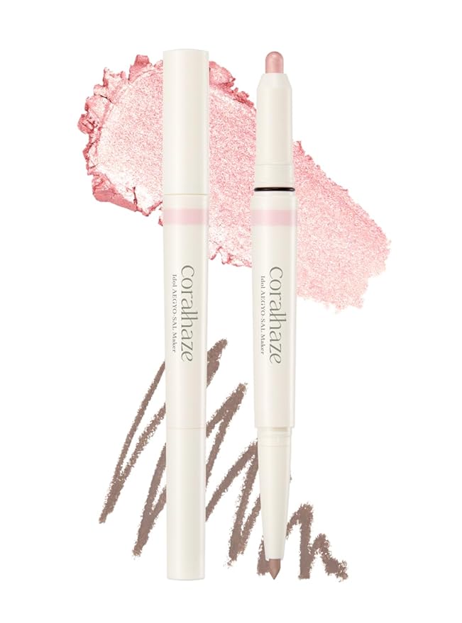 CORALHAZE Idol AEGYO-SAL Maker 02 Sparkling Pink, 2-in-1 Under-Eye Highlighter and Contour Liner for Bright, Voluminous Eyes, Long-Lasting, Smudge-Proof Shimmer Stick with Natural Glow, Korean Beauty-VivaGrace Women