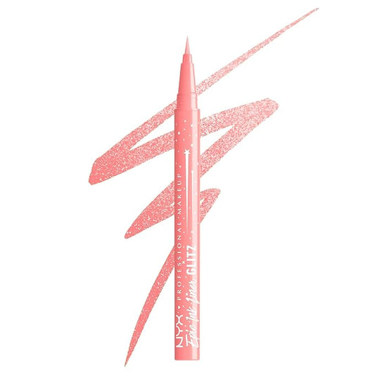NYX PROFESSIONAL MAKEUP Epic Ink Glitz Liner, Waterproof Metallic Liquid Eyeliner with Vegan Formula - Bootcut Bling (Shimmer Bubblegum Pink)-VivaGrace Women